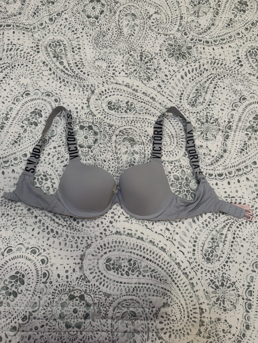 Victoria's Secret Light Gray Logo Strap T-Shirt Bra